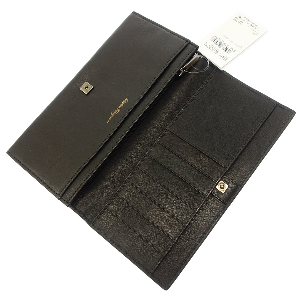 Very good condition ◆Salvatore Ferragamo long wallet bi-fold black Salvatore Ferragamo [AFI5] 