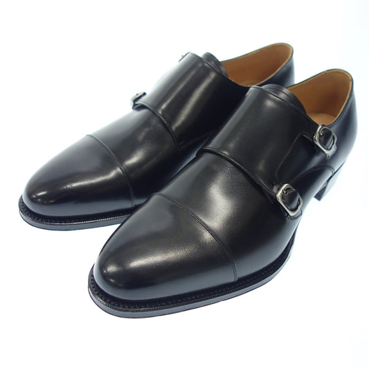 Madras Leather Shoes Straight Tip Double Monk Strap M4703 Men's 25.5 Black madras [AFC43] 