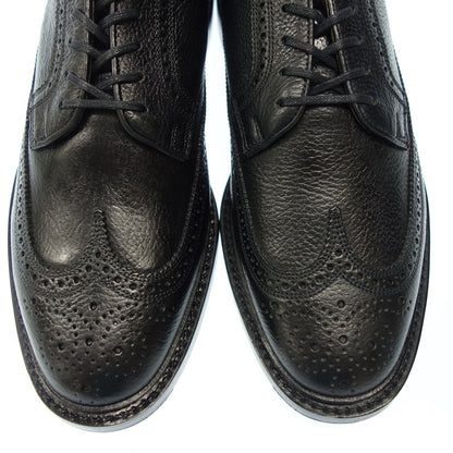 Like new◆Flosheim by Duckie Brwon Leather Shoes Wingtip Grain Leather 19007-431 Men's Size 8.5 Black Florsheim by Duckie Brwon [AFD14] 