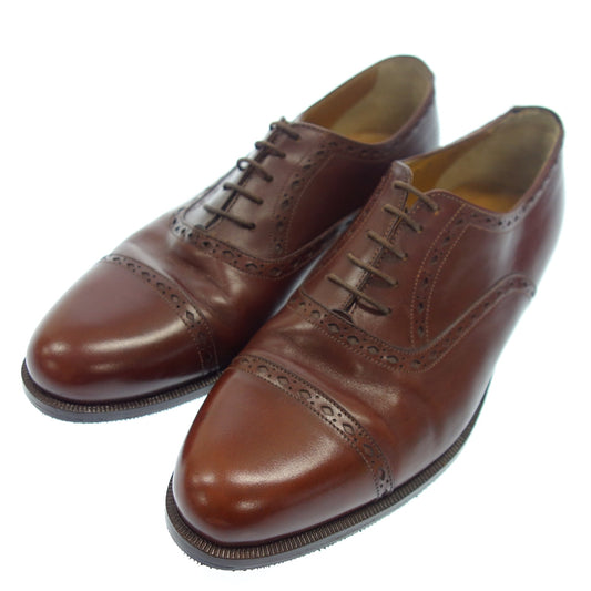 状况良好◆Santoni 皮鞋 Classico Quarter Brogue 男式 7.5 黑色 Santoni [AFC2] 