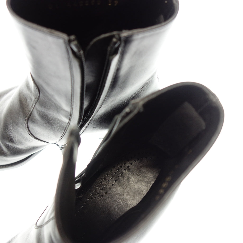 美品◆サンローラン ブーツ サイドジップ クラシックワイアット 442258 メンズ 39 黒 SAINT LAURENT【AFD5】
