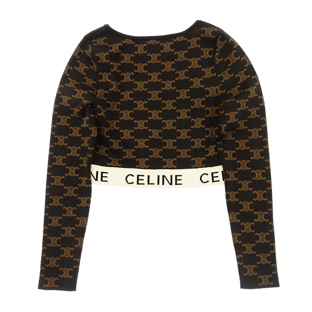 Good condition ◆ Celine Tops 2AG03916T Triomphe 23SS Crop Top Women's Brown Size S CELINE [AFB17] 