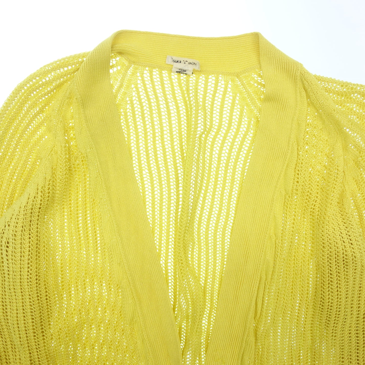 Hermes Knit Cardigan Cable Knit Ladies 40 Yellow HERMES [AFB43] [Used] 