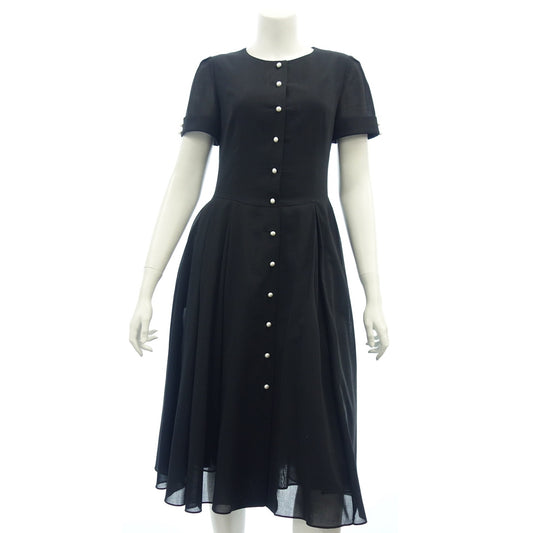 Used ◆ Rene Flare Dress Pearl-like Button Ladies Size 34 Black 5236240 Rene [AFB35] 