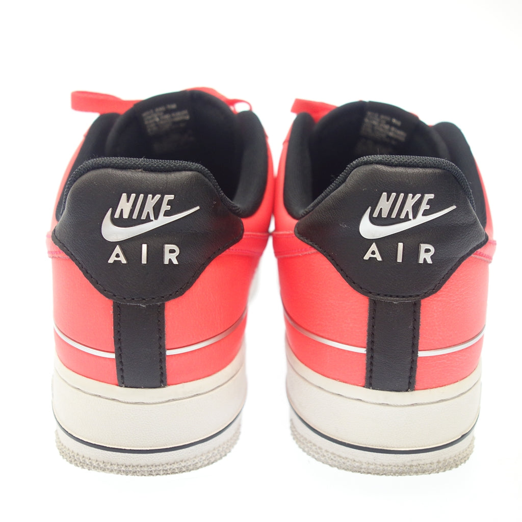 極美品◆ナイキ スニーカー エアフォース ワン07  レザークリムゾン メンズ ピンク×ブラック サイズ26.5 NIKE AIR FORCE【AFD7】