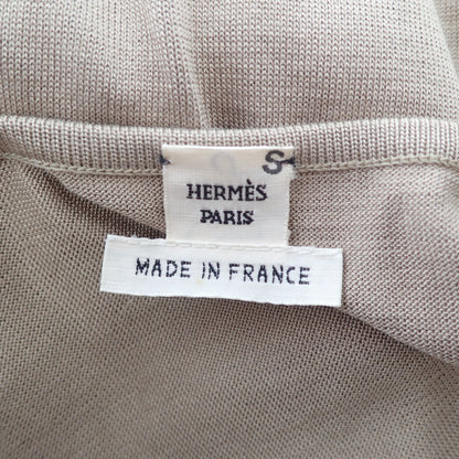 Hermes Sleeveless Tops Silk Ladies Beige 38 HERMES [AFB18] [Used] 