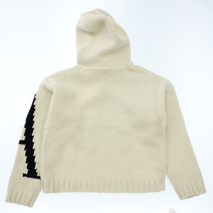 ジェイダブリューアンダーソン ニットパーカー JW intarsia-knit hoodie メンズ ホワイト M JW ANDERSON【AFB1】【中古】