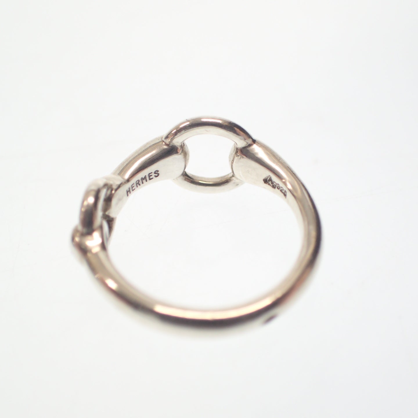 Good Condition◆Hermes Ring Horsebit Ring Ag925 Silver No. 12 HERMES [LA] 