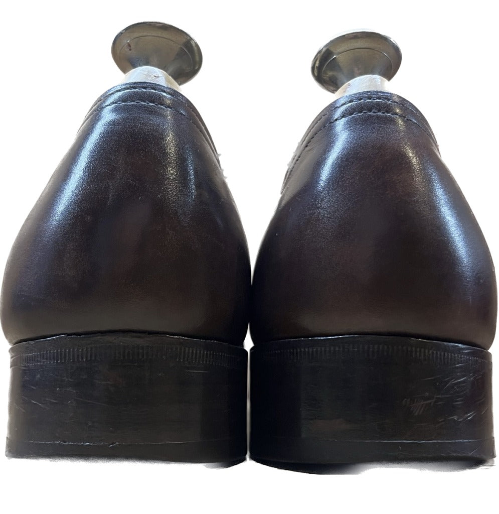 二手 ◆John Lobb Straight Tip Philip 2 Museum 小牛皮 棕色 UK7.5D JOHN LOBB PHILLIPⅡ 