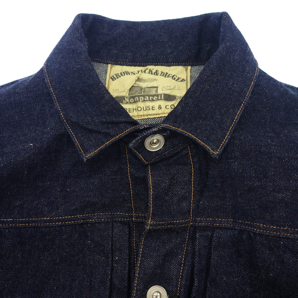 Good Condition◆Warehouse Denim Jacket Nonpareil Blouse Cotton Men's Indigo Size 38 WAREHOUSE &amp; CO. Nonpareil BROWSE [AFB37] 