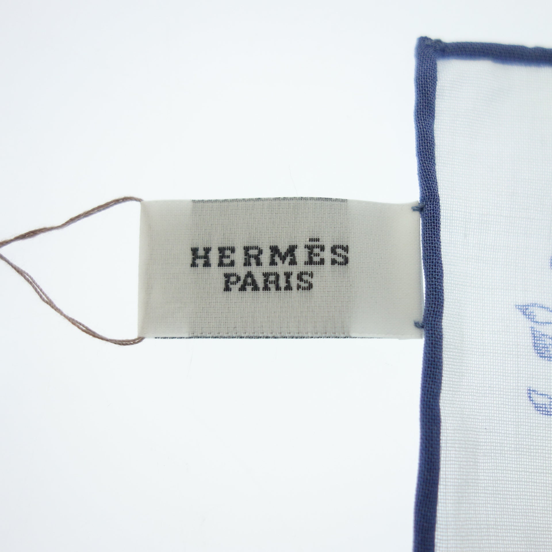 極美品◇エルメス スカーフ 綿100% ブルー系 箱付き HERMES【AFI3