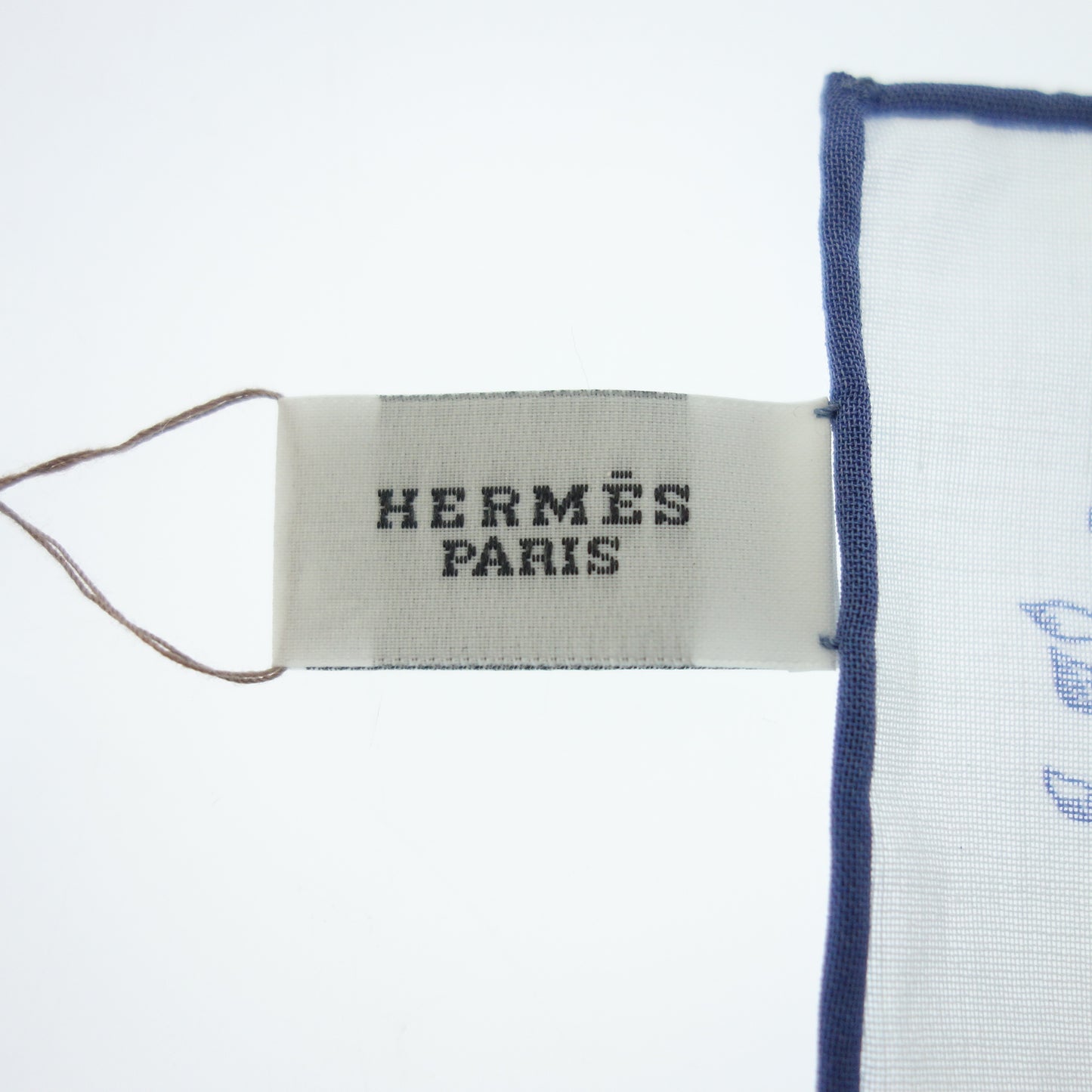 状况非常好◆爱马仕围巾 100% 棉 蓝色 带盒 HERMES [AFI3] 