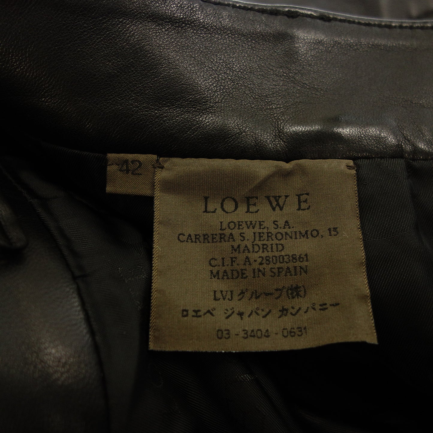 Good Condition◆LOEWE Leather Pants Lamb Leather Men's Black Size 42 LOEWE [AFG1] 