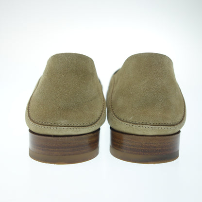 Good condition ◆Louis Vuitton leather loafer suede punching men's 6h beige LOUIS VUITTION [AFD5] 