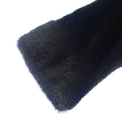 Good condition ◆ Malvoisie Black Glama Mink Half Coat Size 15 Black Malvoisie BLACKGLAMA [AFF19] 