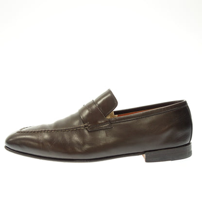 二手◆ Santoni 硬币乐福鞋 05260850 皮革男式 8.5 棕色 Santoni [AFC11] 