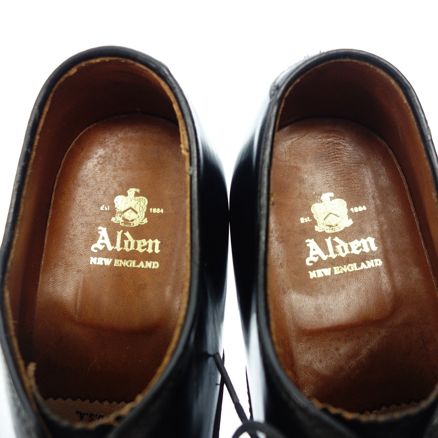 状况良好◆Alden 皮鞋平头 9341 Cordovan 男式黑色 6.5 码 ALDEN [AFD3] 