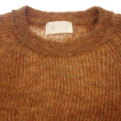 Good condition ◆ Soglia knit sweater crew neck mohair blend men's size L orange soglia [AFB39] 