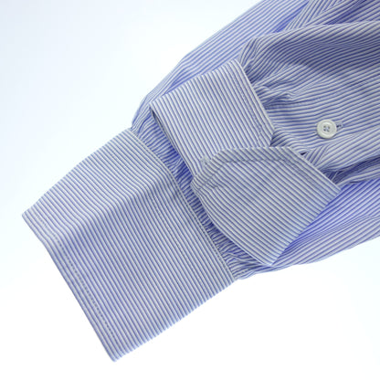 Used ◆Hermes long sleeve shirt striped serie button HERMES men's blue [AFB25] 