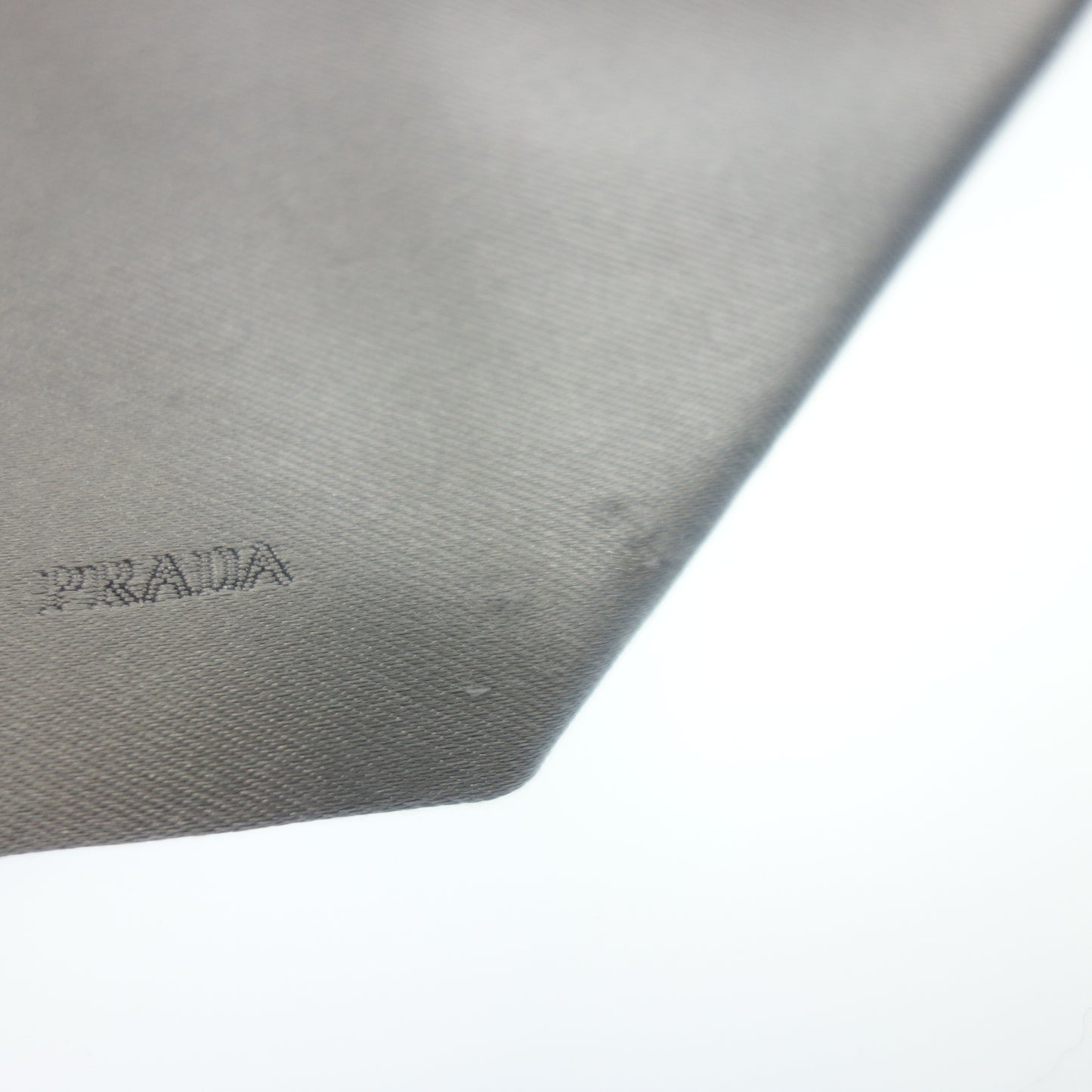 Used ◆Prada tie logo embroidery silver PRADA [AFI16] 
