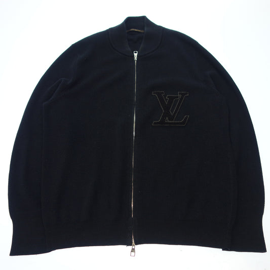 Used ◆ Louis Vuitton Knit Jacket Zip Up LV Logo Size S Men's Black LOUIS VUITTON [AFB38] 