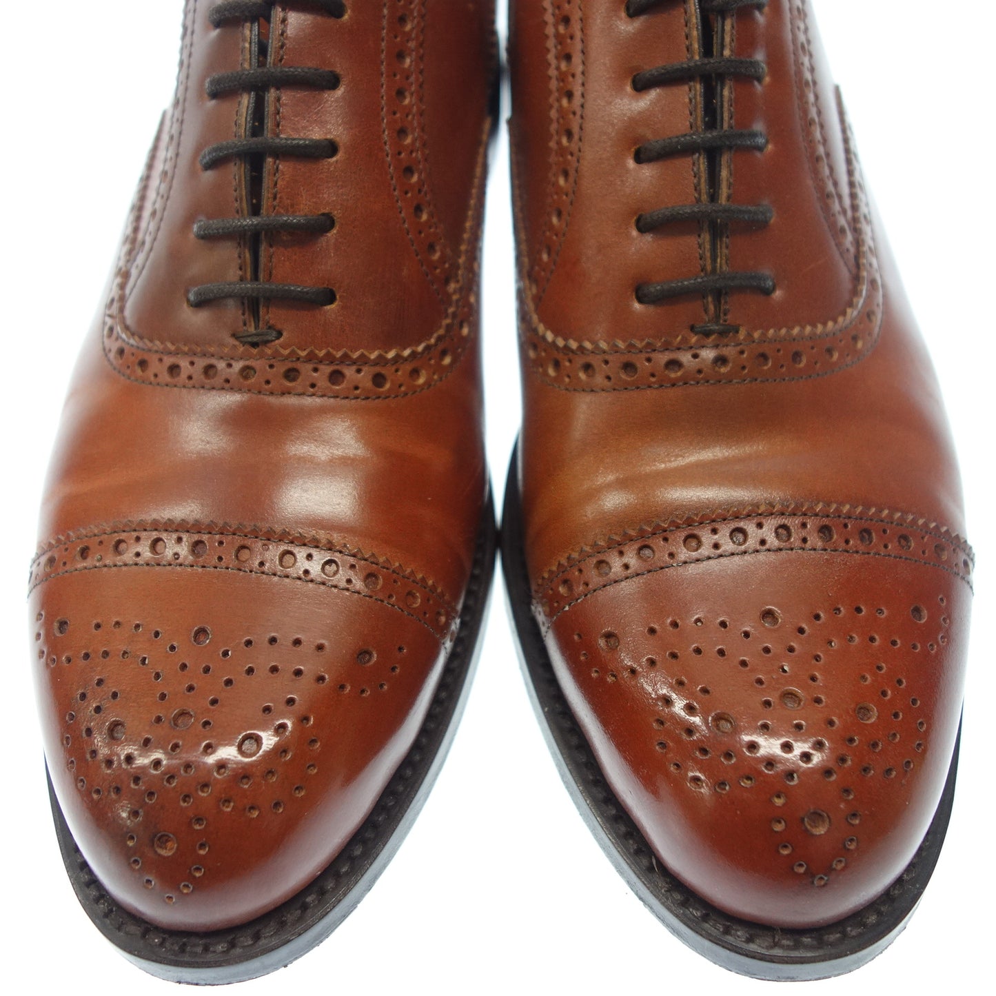 Good condition ◆ Berwick semi-brogue leather shoes 5237 Cordovan inner feather JR sole brown UK6 with box Berwick Premium Grade [LA] 