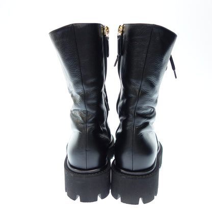 Good condition◆CHANEL boots side zip here mark crumple G38217 ladies black size 37 CHANEL [AFC19] 