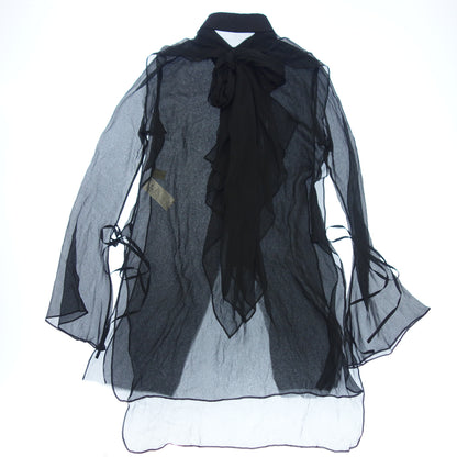 Good condition ◆ Yohji Yamamoto Sheer Shirt FE-B07-809-1 Silk Women's Black Size 1 Yohji Yamamoto [AFB34] 