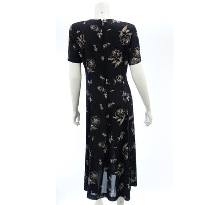 Burberrys Long Dress Floral Pattern 9 Women's Navy Burberrys [AFB35] [Used] 