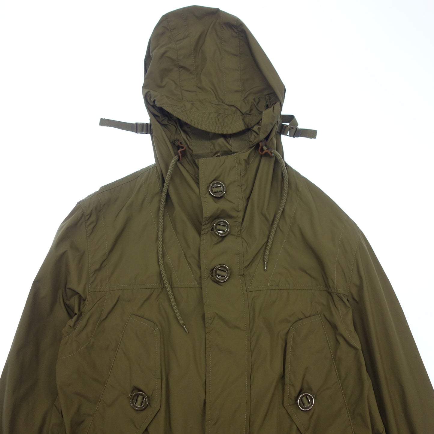 中古◆モンクレール ジャケット フード付き レディース サイズ3 カーキ MONCLER【AFB14】