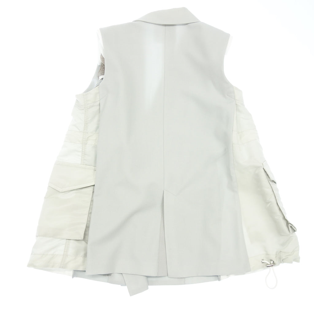 Good Condition◆Sacai Nylon Docking Tailored Vest 22-05955 Women's Size 2 Light Blue Sacai [AFB23] 