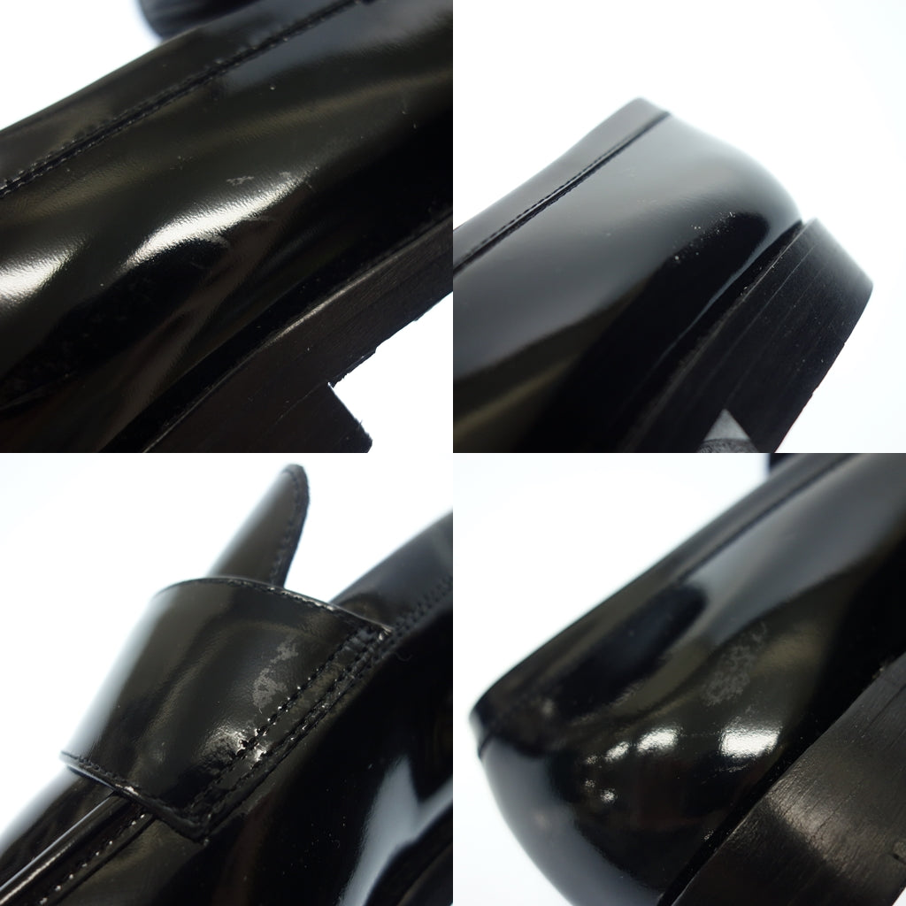 Good condition ◆ Gucci leather loafers patent leather silver metal fittings ladies 35h black GUCCI [AFD4] 