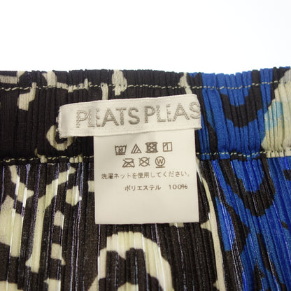 美品◆プリーツプリーズ イッセイミヤケ プリーツスカート 花柄  PP81-JG724 レディース 3 白×黒 PLEATS PLEASE ISSEY MIYAKE【AFB34】