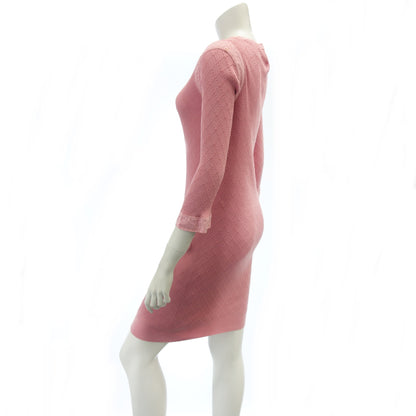 Good condition ◆ Chanel knit dress here mark P45 ladies pink 36 CHANEL [AFB5] 