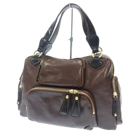 Good condition◆SAZABY handbag tote bag multi-pocket brown gold hardware SAZABY [AFE12] 