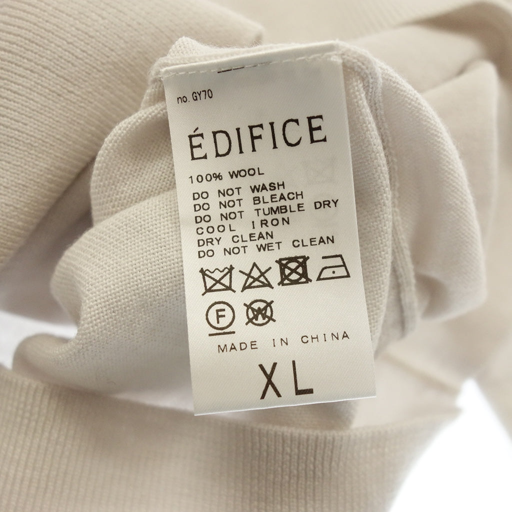 Unused ◆Edifice turtleneck sweater 16 gauge knit men's size XL white EDIFICE [AFA22] 