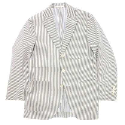 Used ◆Caruso Tailored Jacket Single Step Return 3B Seersucker Men's Blue x White Size 44 CARUSO [AFB46] 