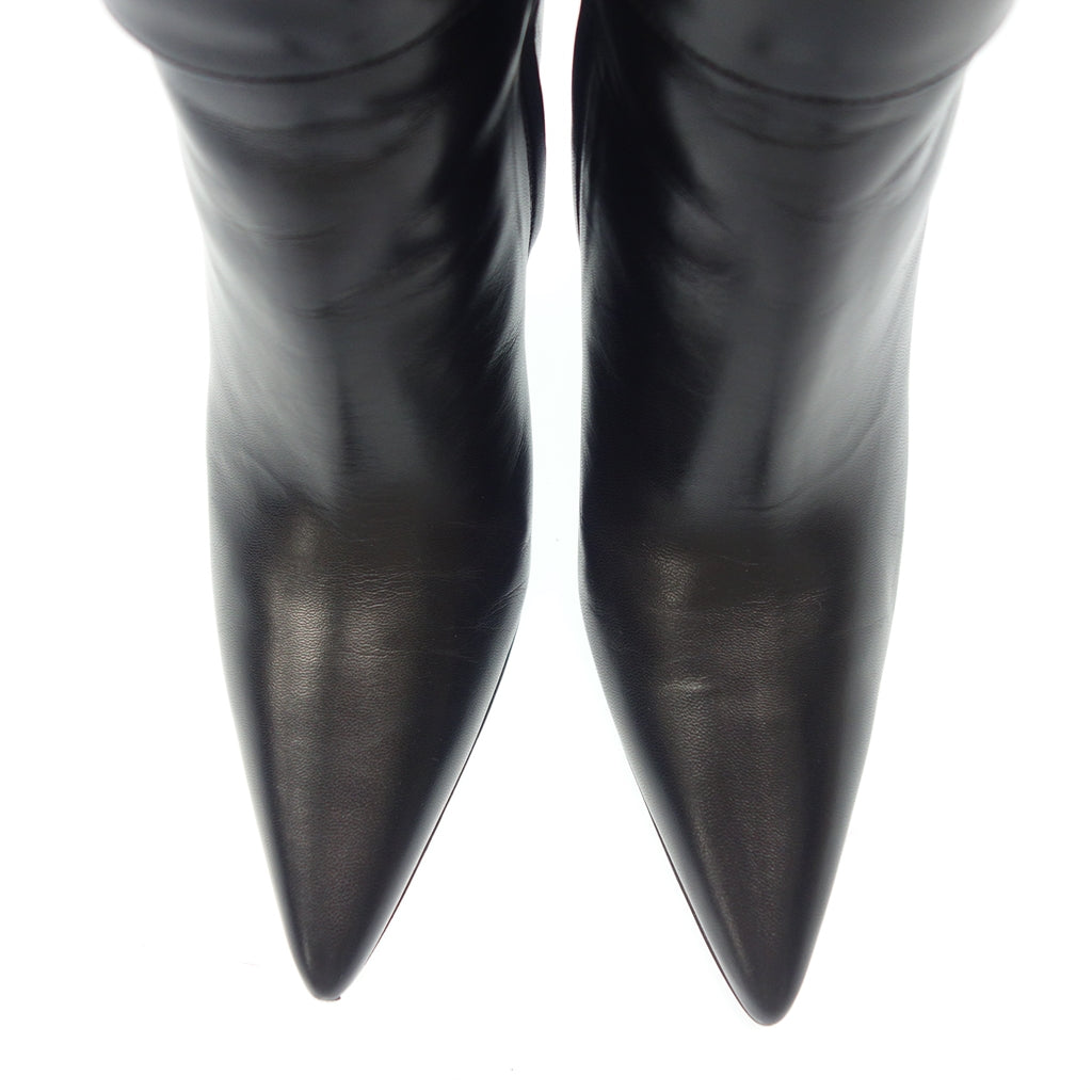 Good condition ◆ Gucci long boots pointed toe bit 388363 ladies black 36.5 GUCCI [AFD12] 