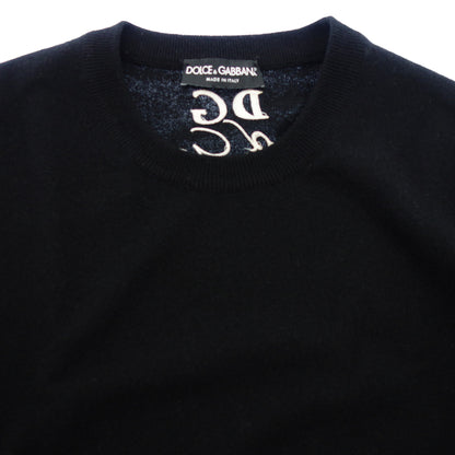 Dolce &amp; Gabbana Knit Sweater Embroidery Cashmere 100 Men's Black 52 DOLCE&amp;GABBANA [AFB3] [Used] 