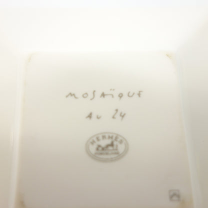 Good Condition◆Hermes Plate Mosaic Van Quatre Square Plate Small White Series Hermes [AFB55] 