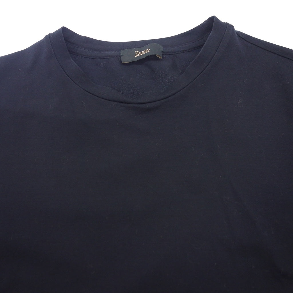 Very good condition◆Herno T-shirt crew neck size 48 men's navy JG0003U-52003-9200 HERNO [AFB20] 