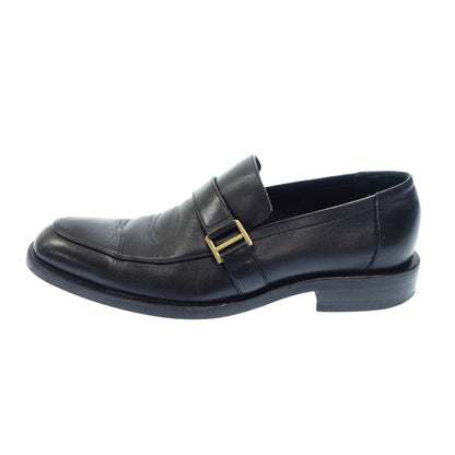 Gucci leather loafers gold hardware men's 6.5E black GUCCI [AFC41] [Used] 