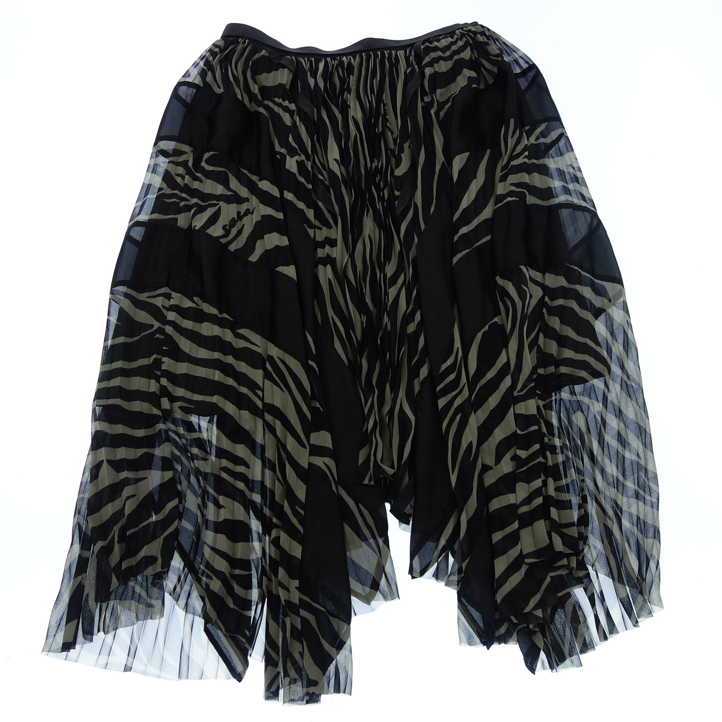 Good condition◆Sacai wrap skirt all over pattern 20-04918 size 2 ladies black sacai [AFB20] 