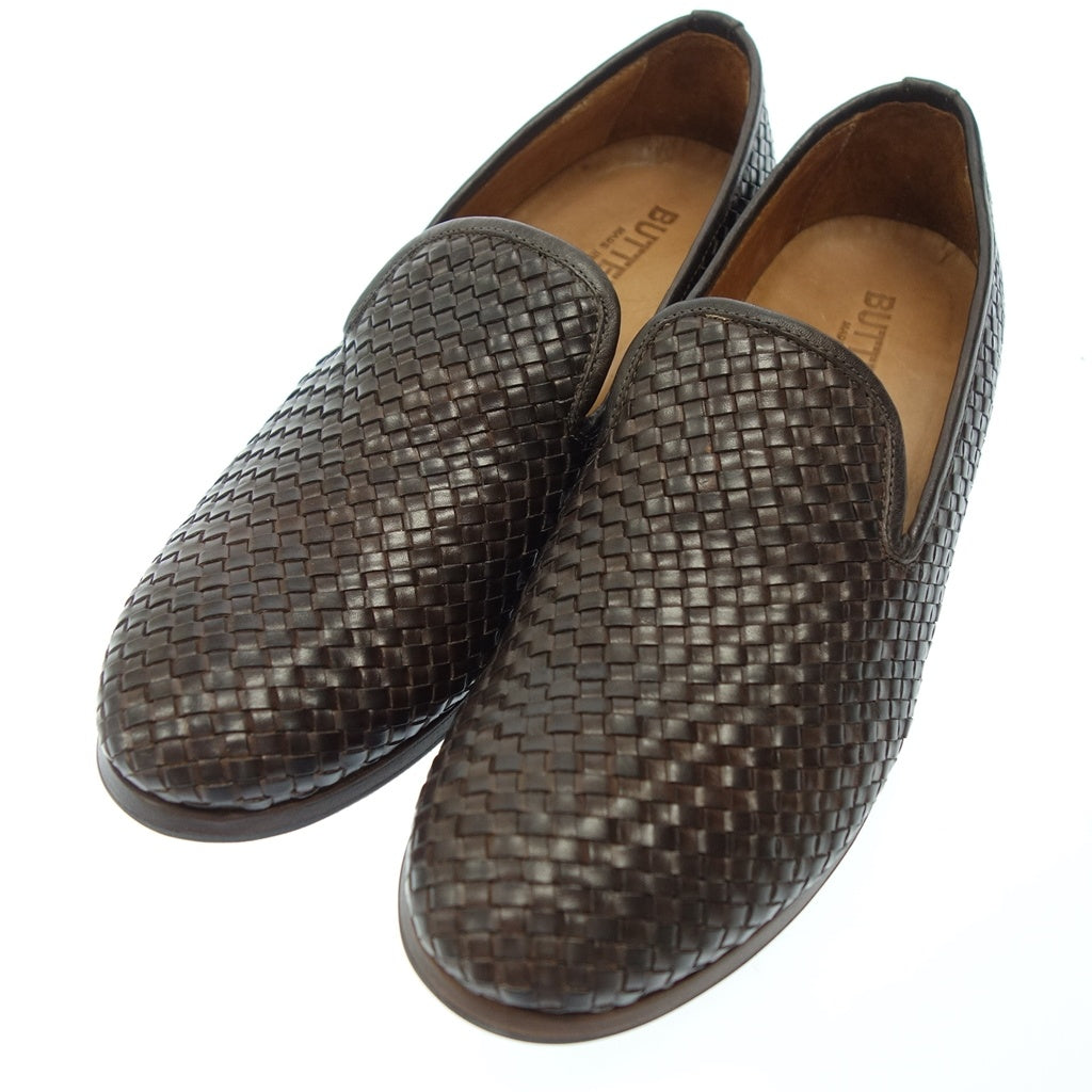 Like new◆BUTTERO slip-on leather braided men's brown size 42 B4072 BUTTERO [AFC42] 