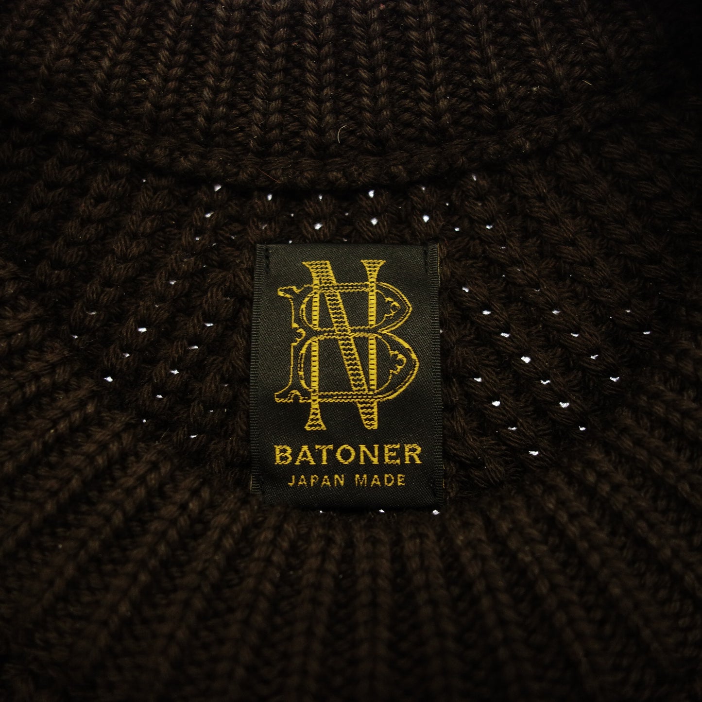 Good condition ◆ BATONER High Gauge Cotton Knit Sweater Men's Brown Size 1 BATONER [AFB40] 