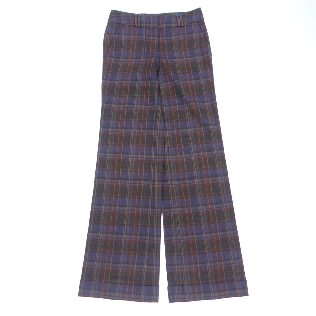 Very good condition◆Incotex slacks check wool men's purple 38 INCOTEX [AFB46] 