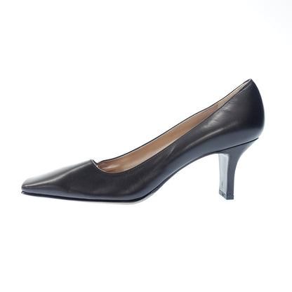 Like new◆Ginza Kanematsu Pumps Square Toe Women's 23.5cm Black GINZA Kanematsu [AFC44] 