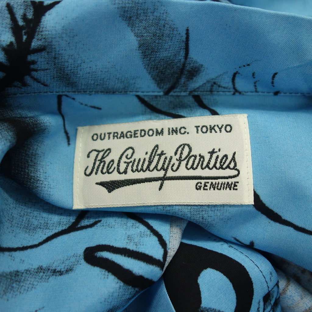 Like new ◆ WACKO MARIA TIM LEHI Hawaiian shirt 22FW-WMS-HI04 Men's Blue x Black Size L WACKO MARIA TIM LEHI [AFB35] 