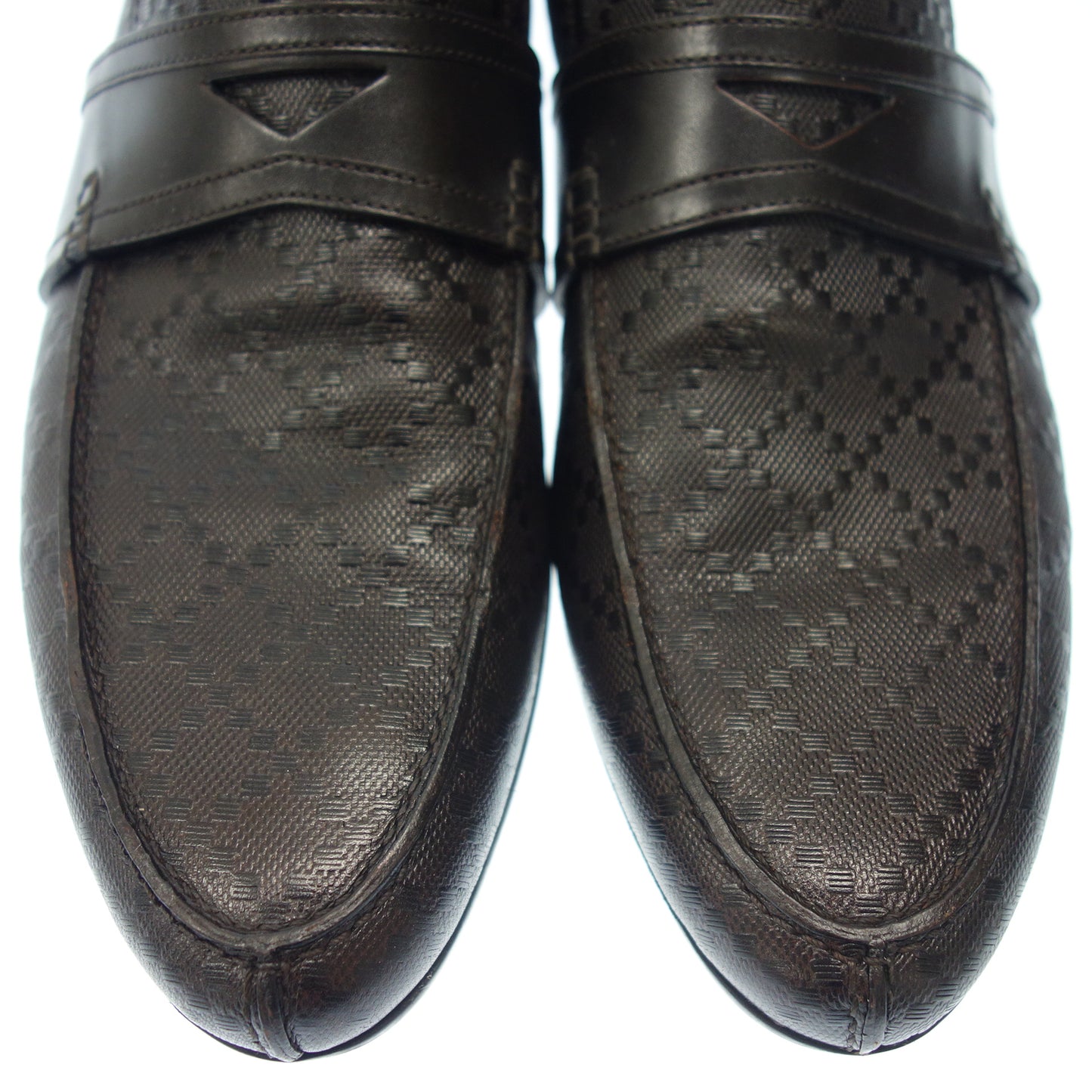 Good condition ◆ Gucci Leather Loafer Diamante Black Size 7 Men's GUCCI DIAMANTE [AFD8] 