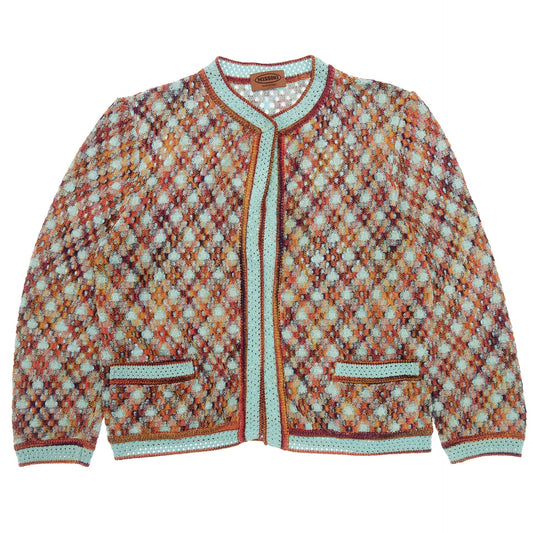 Used ◆ Missoni knit cardigan all over pattern ladies 46 multicolor MISSONI [AFB5] 